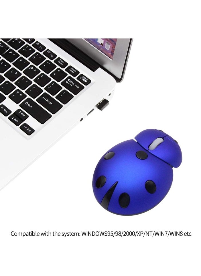 Wireless Mouse, 2.4 Ghz Battery Operated Cute Animal Design Mouse, Portable Creative Ladybug Shape Laser Ergonomic Computer Mouse For Desktop Computer Laptop, (1pc, Red)