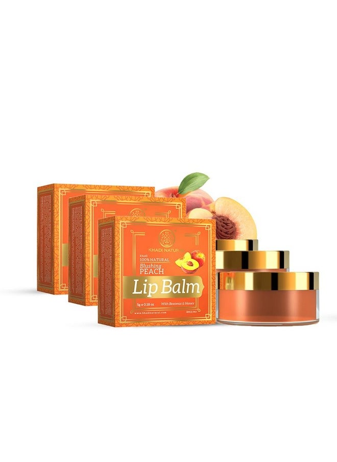 Peach Lip Balm With Beeswax And Shea Butter| Soft & Hydrated Lips |Lip Balm For Chapped Lips| Unisex Lip Balm| Pack Of 3| (5 * 3) (15 Gm)