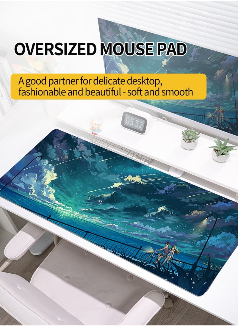 90cm*40cm Anime Mouse Pad, Gaming Mouse Pad, Large Mouse Pad, Extended Keyboard Mouse Pad, Extended Keyboard Mouse Pad with non-slip base and stitched edges