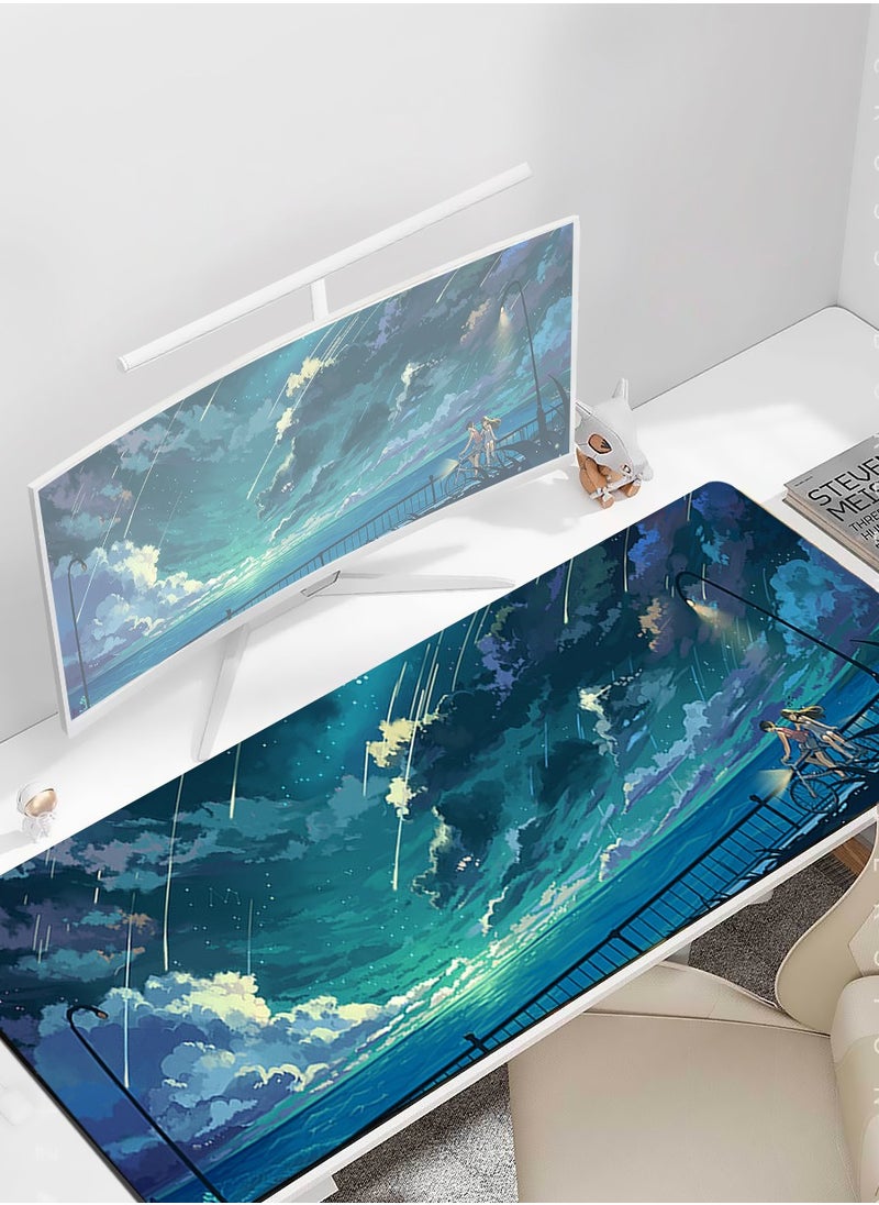 90cm*40cm Anime Mouse Pad, Gaming Mouse Pad, Large Mouse Pad, Extended Keyboard Mouse Pad, Extended Keyboard Mouse Pad with non-slip base and stitched edges