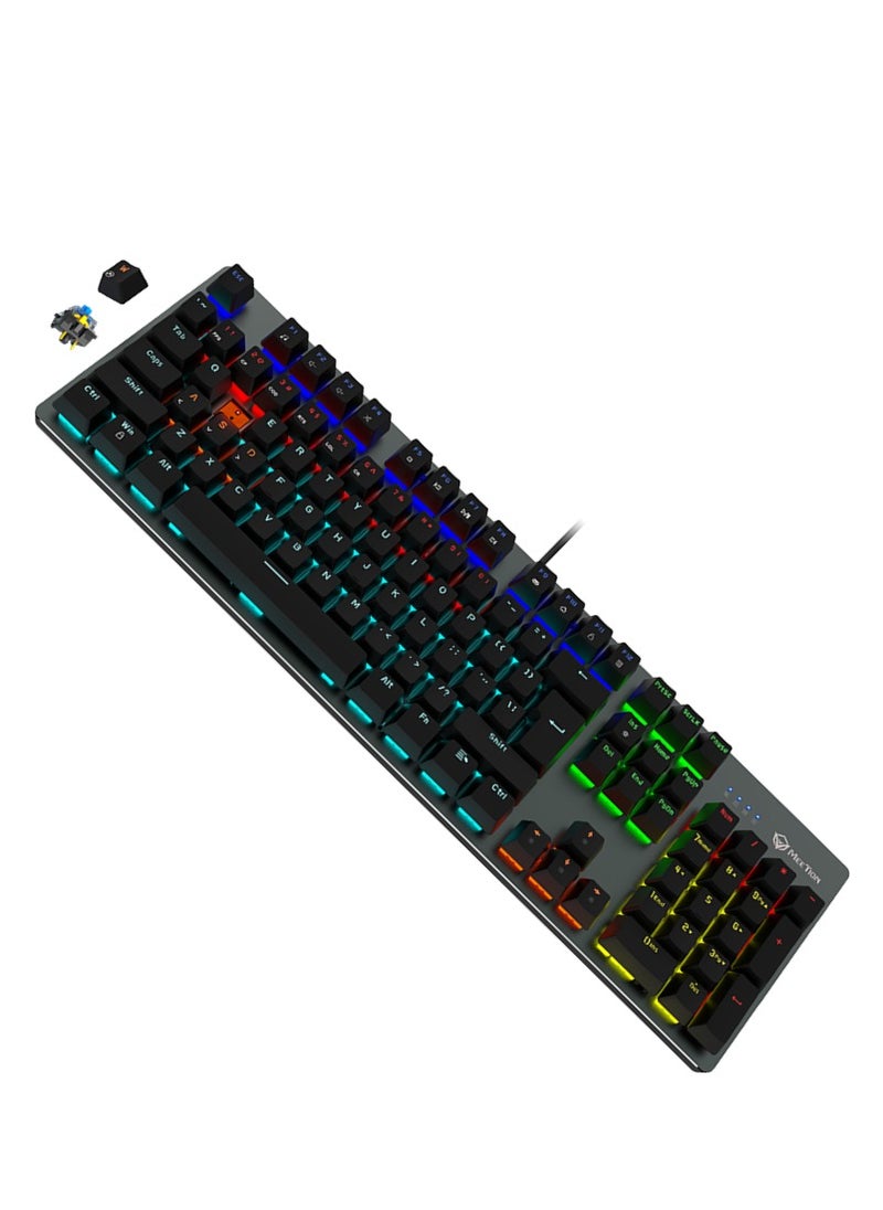 MK007 PRO Hot swap Mechanical Gaming Keyboard With Metallic Surface,12 Multimedia Shortcuts and 64-grade e-sports game chips