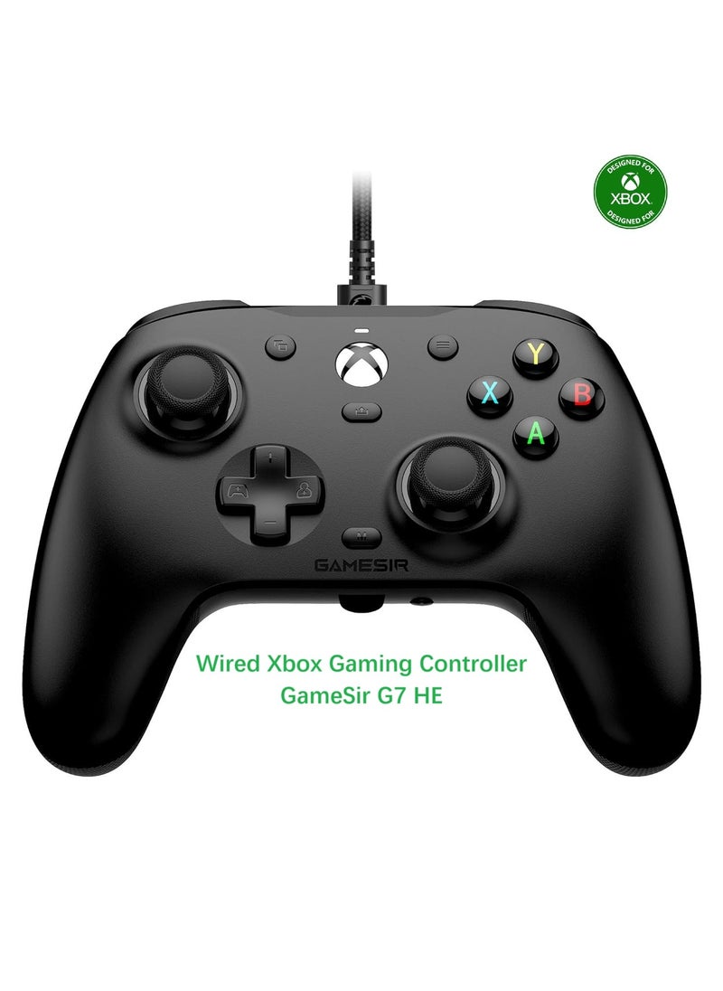 Professional Gamepad GameSir G7HE Wired Xbox Gaming Controller Officially licensed Controller for Xbox Series X/S Xbox One Windows 10/11 PC Plug and play Video Game Controller with Hall Effect Sticks Black