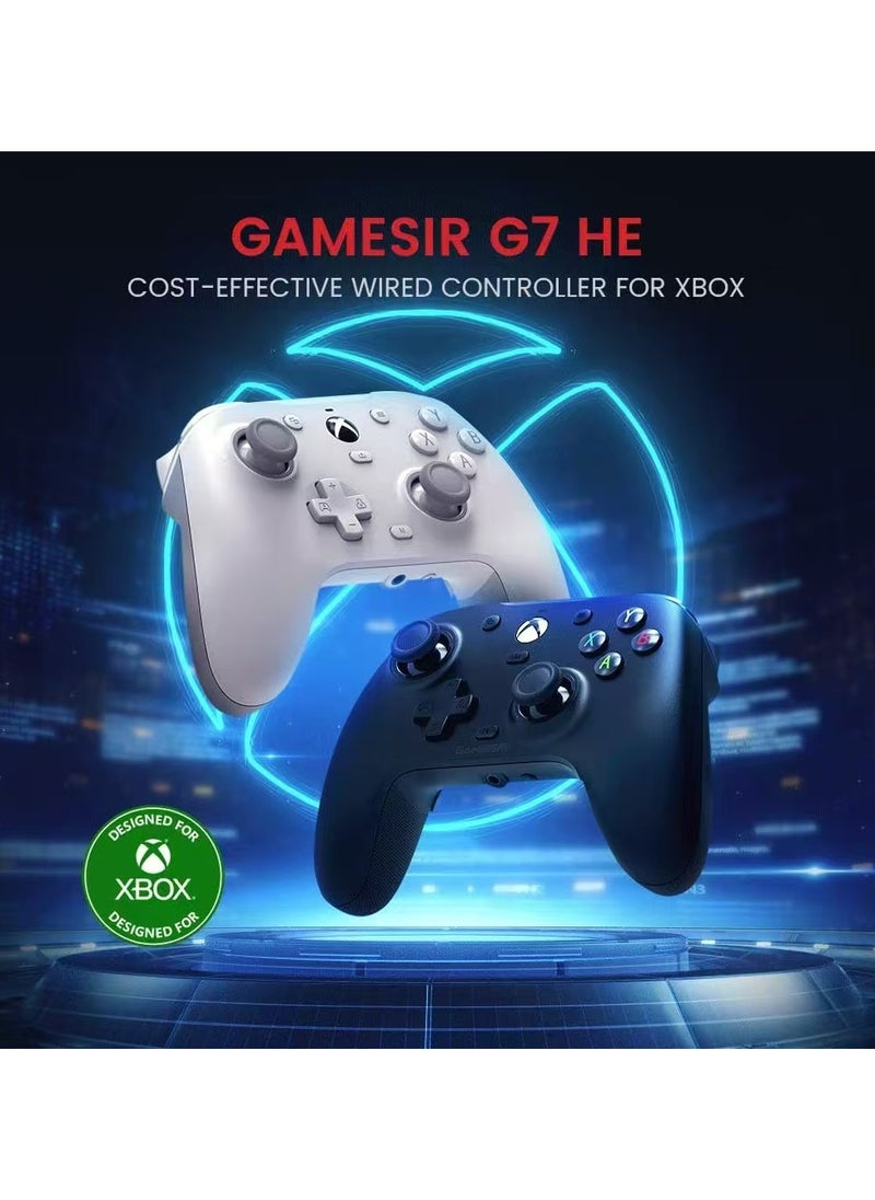 Professional Gamepad GameSir G7HE Wired Xbox Gaming Controller Officially licensed Controller for Xbox Series X/S Xbox One Windows 10/11 PC Plug and play Video Game Controller with Hall Effect Sticks White