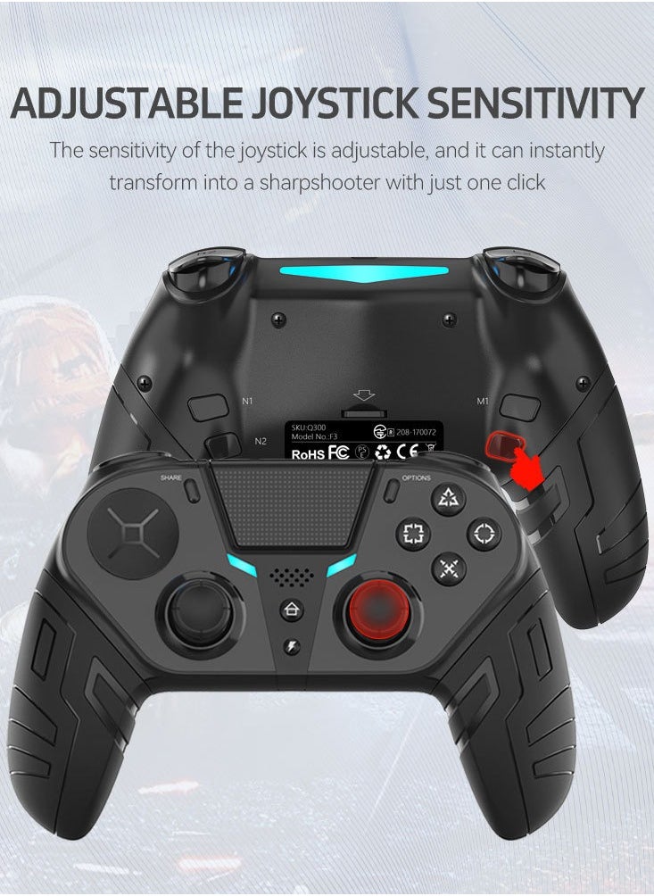 Classic Gamepad PS4 Wireless Gaming Controller Multi-platform compatible PC/PS4/Apple Android Phone Black