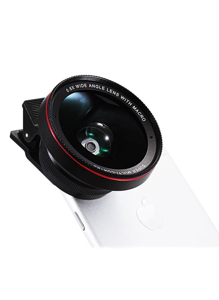 Mobile phone lens high-definition distortion free 0.6X wide-angle macro external lens