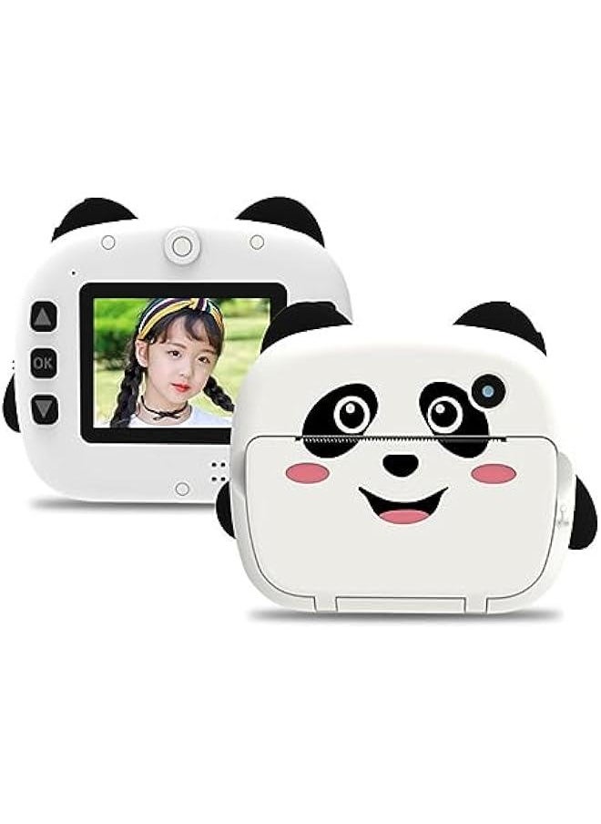 Kids Camera Instant Print, Cute Panda Instant Camera Toy for Toddlers, 12MP 2.4in IPS Dispaly Kids Camera with Print Paper,  Birthday Gifts for Kids