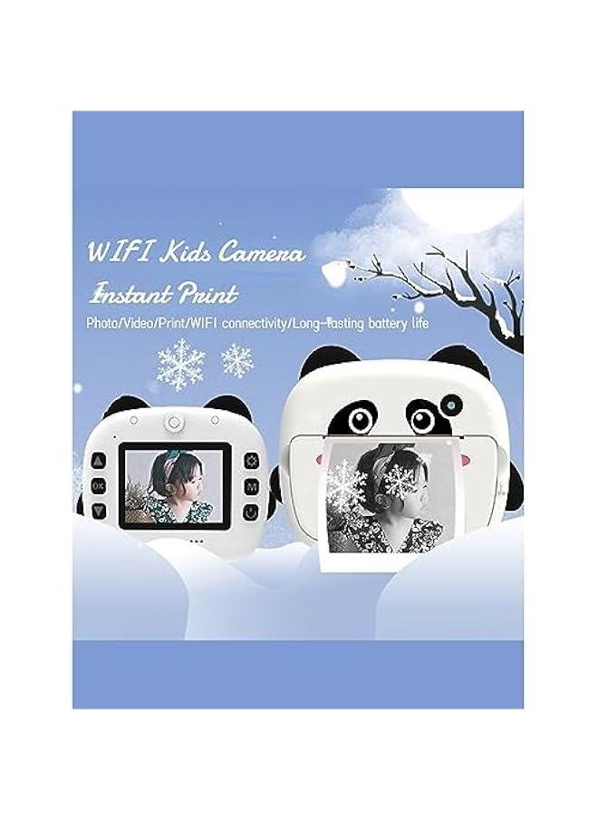 Kids Camera Instant Print, Cute Panda Instant Camera Toy for Toddlers, 12MP 2.4in IPS Dispaly Kids Camera with Print Paper,  Birthday Gifts for Kids