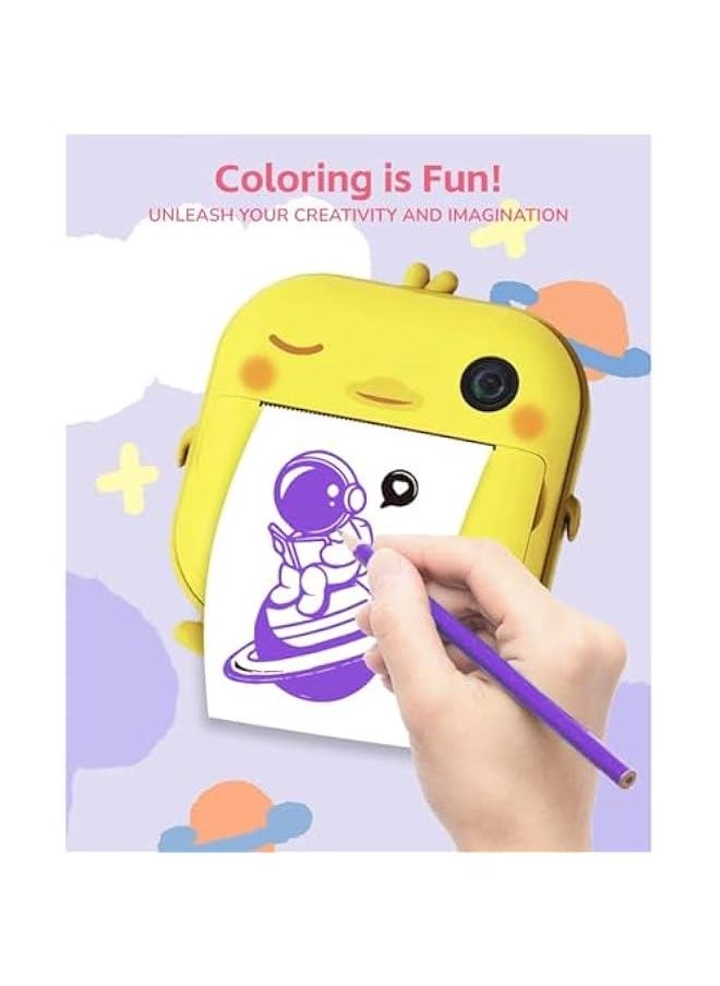 Print Camera Toys for Toddlers Boys and Girls Birthday Gifts, 48MP 1080P Video Kids Selfie Digital Camera 2.4in IPS Screen Child Camcorder with and Photo Paper ()