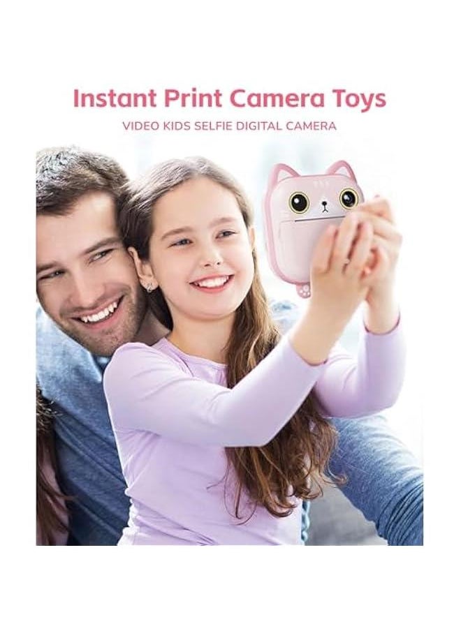 Print Camera Toys for Toddlers Boys and Girls Birthday Gifts, 48MP 1080P Video Kids Selfie Digital Camera 2.4in IPS Screen Child Camcorder with and Photo Paper ()