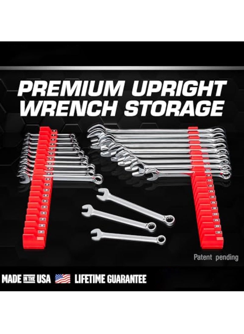 20 Pcs Magnetic Wrench Pro Wrench Storage, Tool Drawer Organizers, for 20 Wrenches - Black