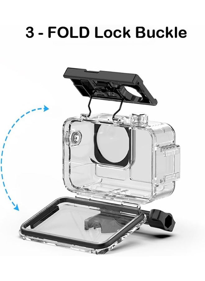 Waterproof Case for DJI Action 5 pro/4/3, 230FT/70M Underwater Protective Housing Dive Kit, Professional Action Camera Dive Accessory