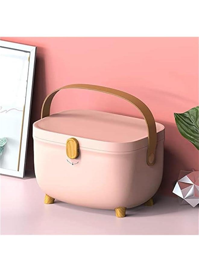 Double Layers Multipurpose Storage Box lunch box , Oval Plastic Storage Box , Multipurpose lunch box and Storage Case for Art Craft and Cosmetic(Pink)