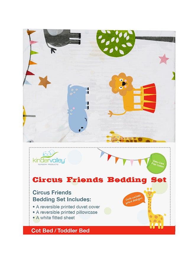 Circus Friends Toddler Bedding Set - White