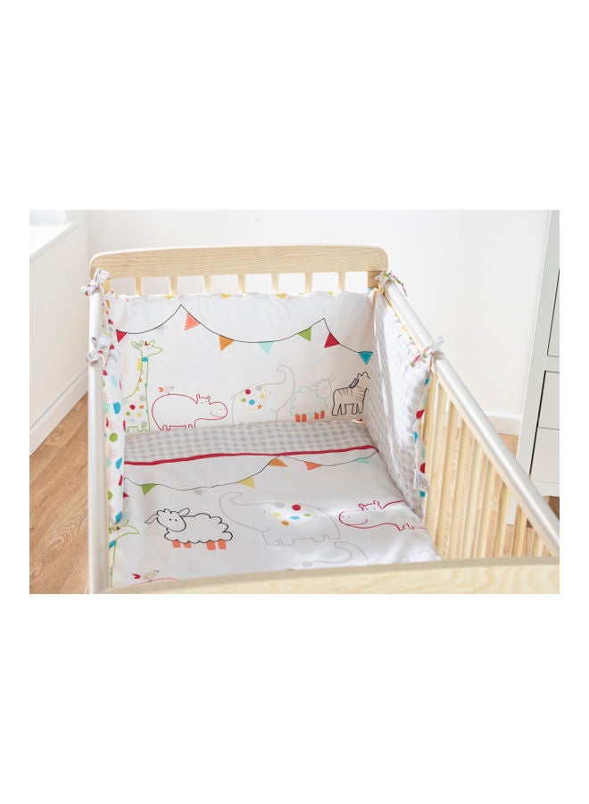 Animal Journey Quilt And Bumper Set - White