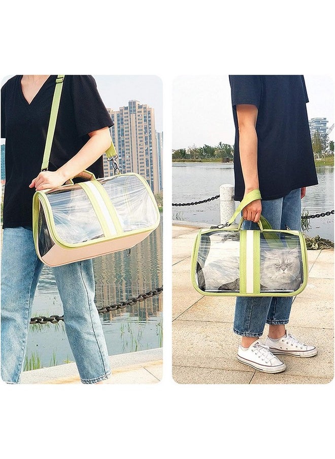 Transparent Cat Carrier Pet Handbag Travel See-Through Design Breathable Shoulder Bag For Cats And Puppies (Small, Yellow)