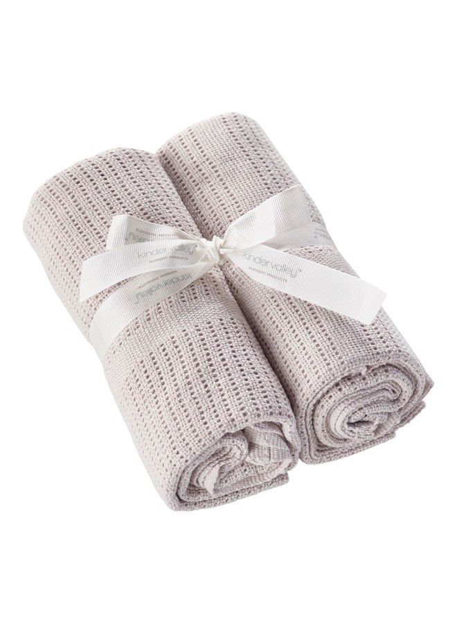 2-Piece Traditional Cellular Baby Blanket Set