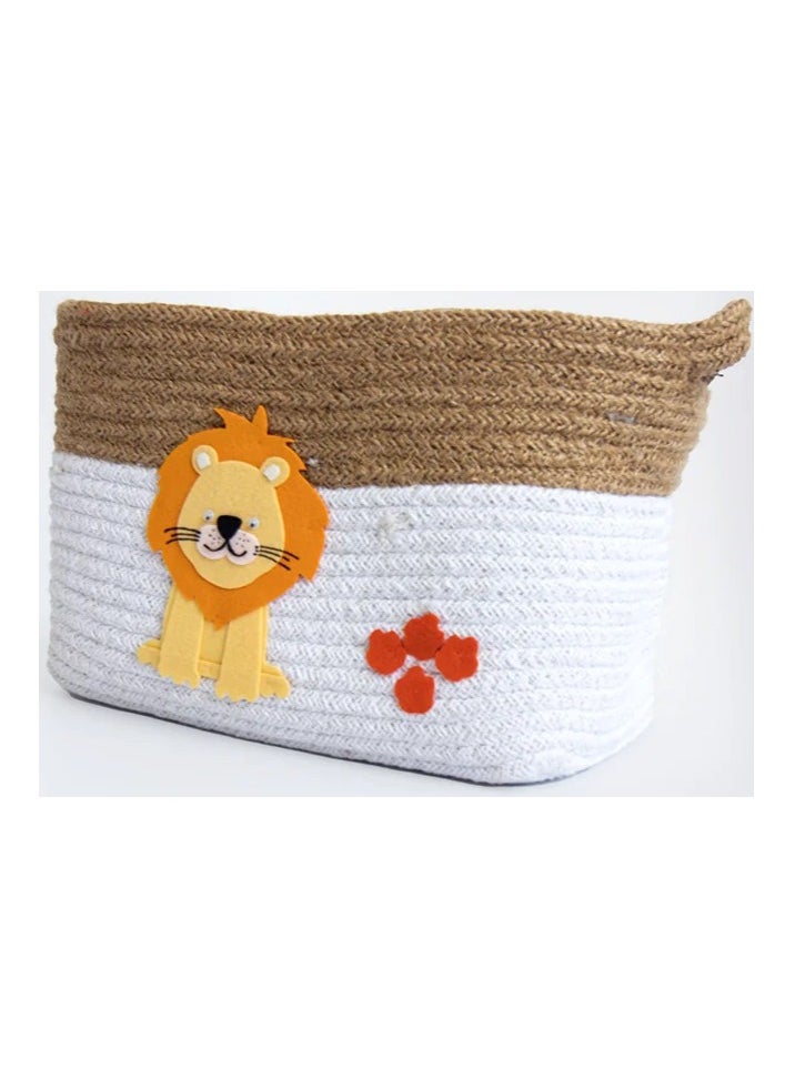 Yellow Doodle Cotton Rope Baskets - Baby Animals (Set Of 2)