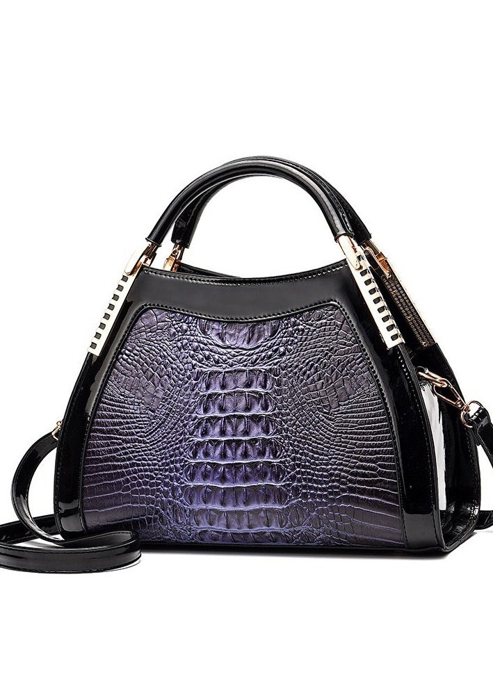 New Crocodile Pattern Large Capacity Texture Big Bag One Shoulder Crossbody Western Style European Style Beauty Bag