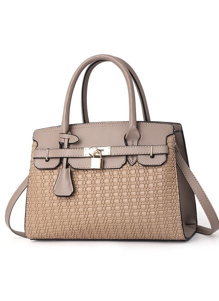 New Block Embossed Solid Color Styling Texture Stylish Large Capacity Single Shoulder Crossbody Women's Bag