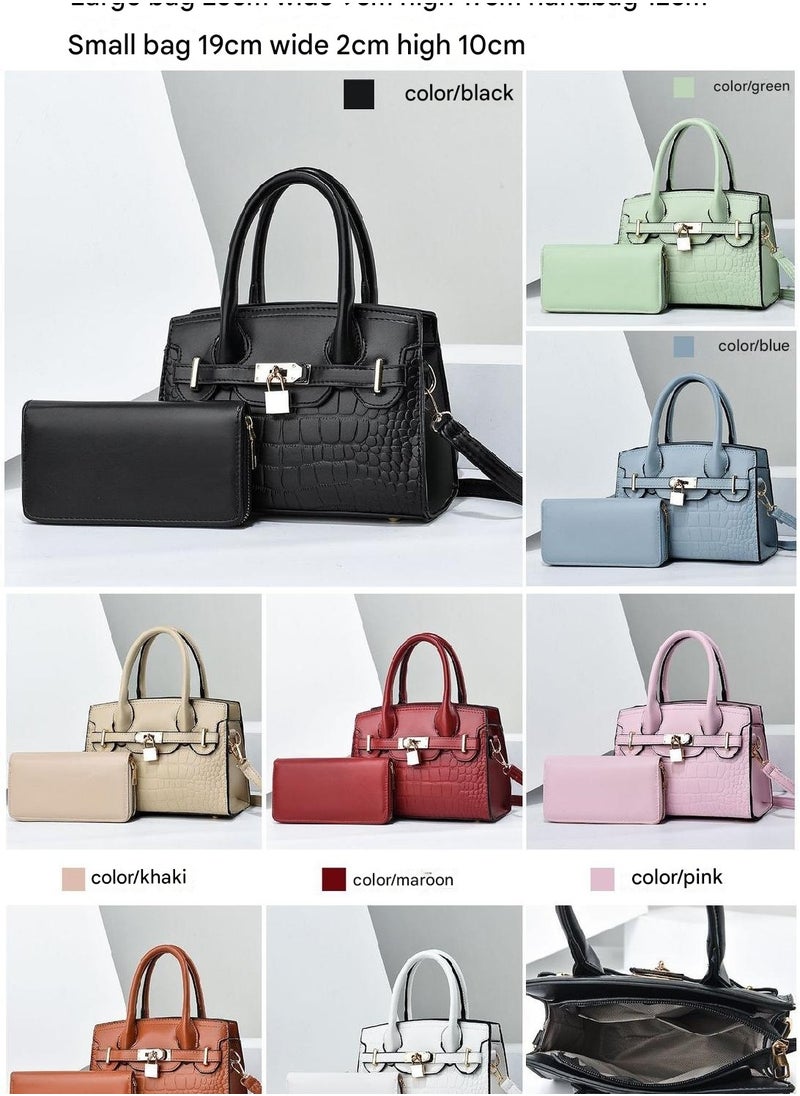 Large Capacity Handbag Two-piece Set For Women High-end Stone Patterned Minimalist Women's Bag