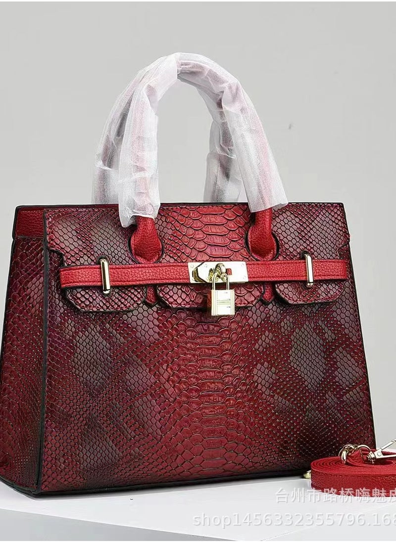 New Snake Patterned High-end And Large Capacity Single Shoulder Crossbody Bag High-end And Stylish Versatile Women's Bag