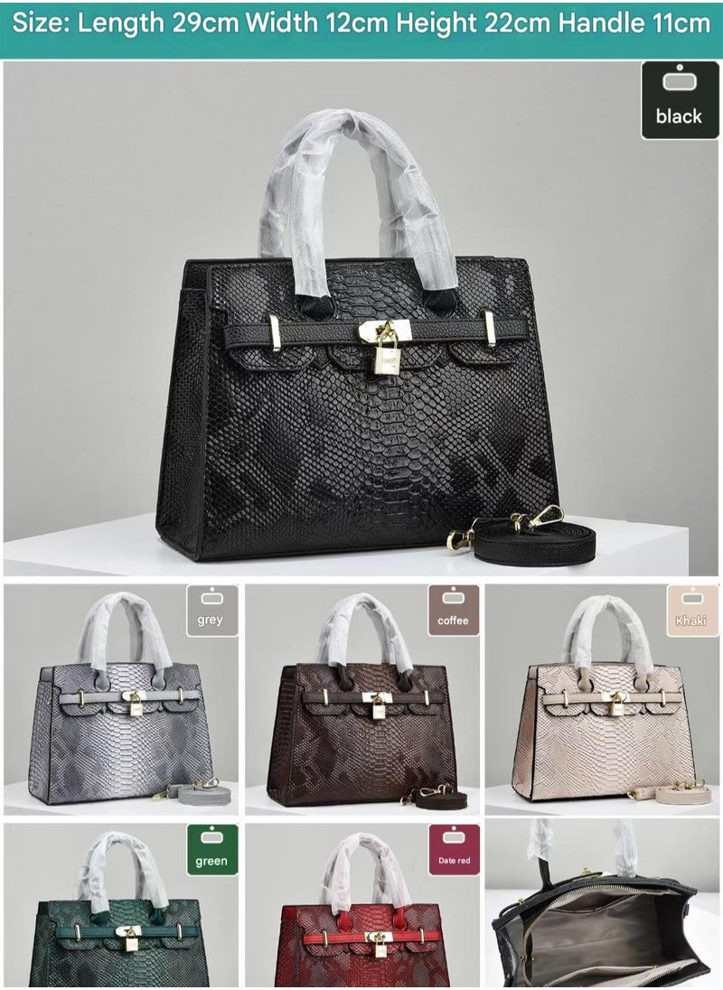 New Snake Patterned High-end And Large Capacity Single Shoulder Crossbody Bag High-end And Stylish Versatile Women's Bag