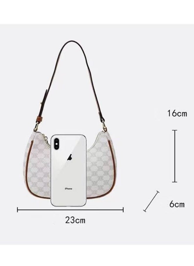 Women's New Fashionable Shoulder Bag, Ladies Trendy Moon Shaped Underarm Bag Side Bag, Versatile Handbag Carrying Bag Hand Bags Tote Bags for College Students and Young People