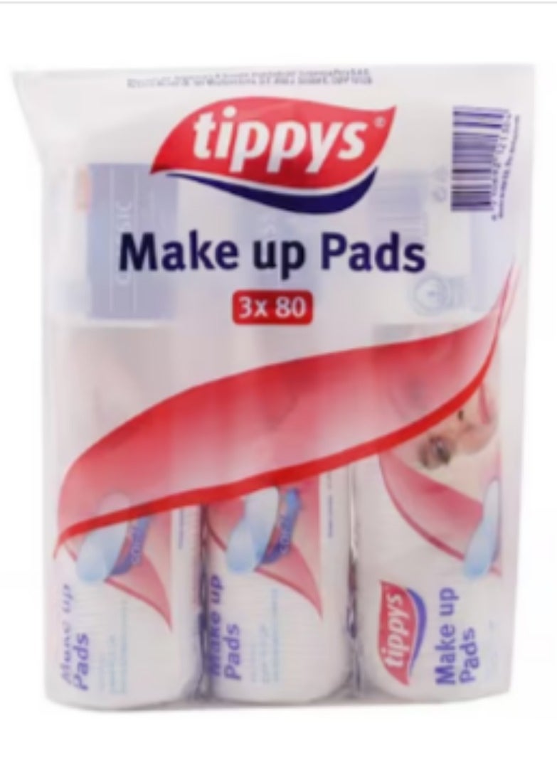 Tippys 80 Make Up Pads Pack of 3