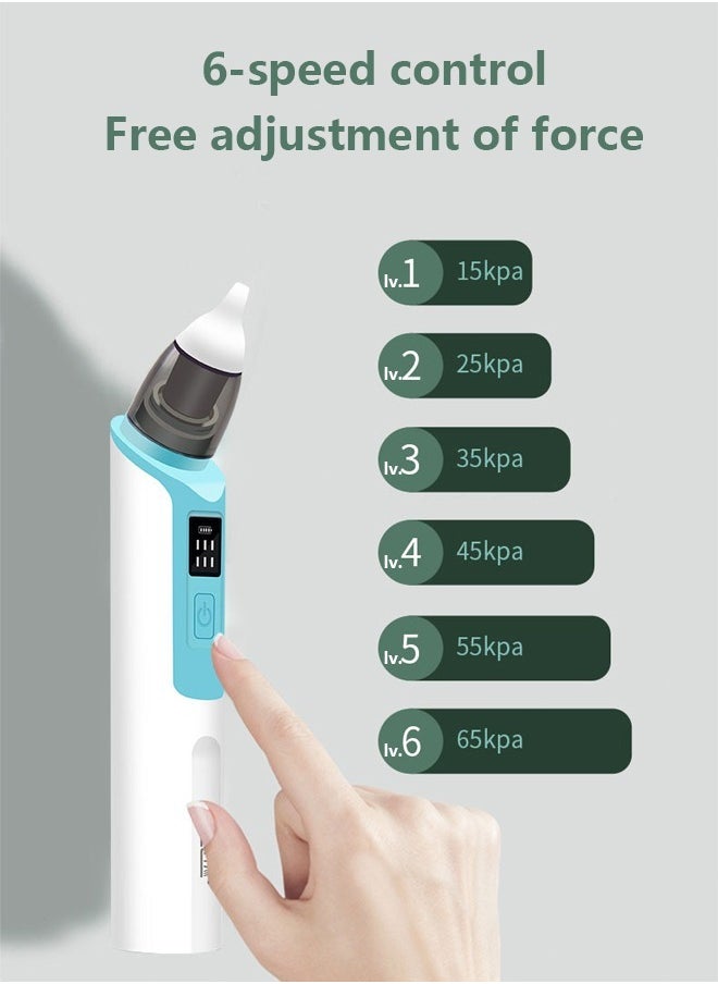 Baby nasal aspirator electric adjustable blue nasal cleaner suitable for newborn toddler nose