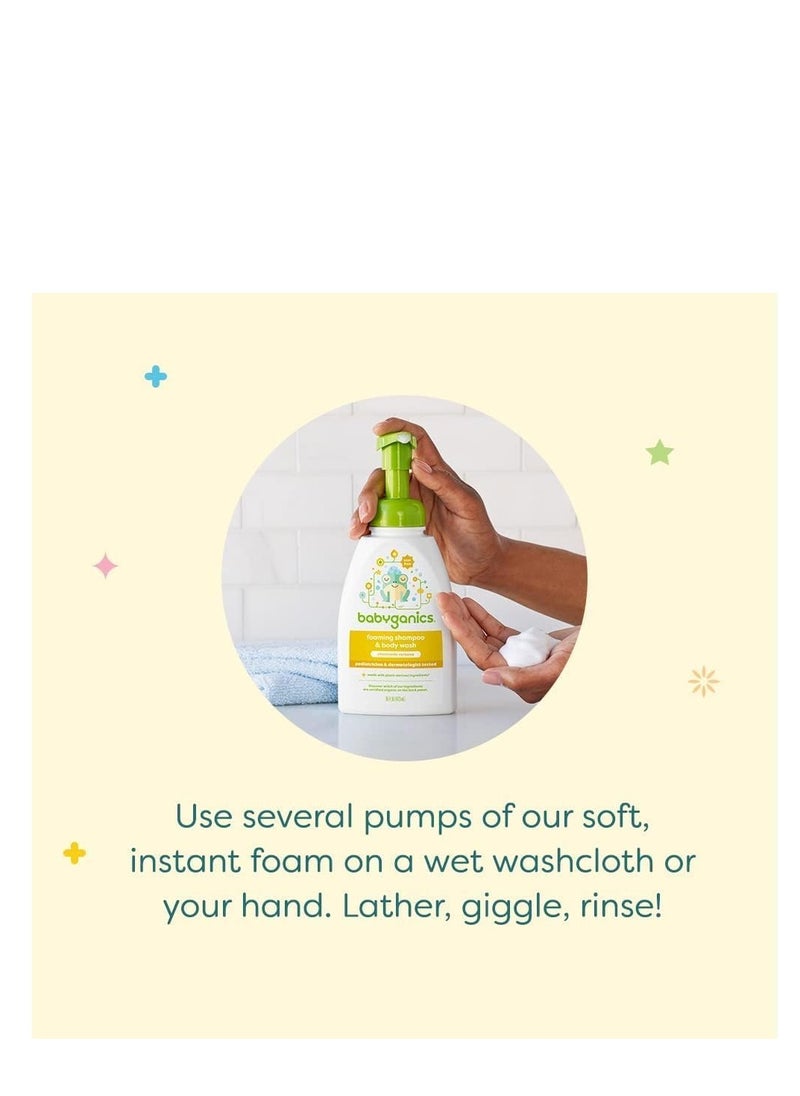 Babyganics Baby Shampoo + Body Wash Pump Bottle, Fragrance Free, Non-Allergenic and Tear-Free, 16 Fl Oz, Packaging May Vary