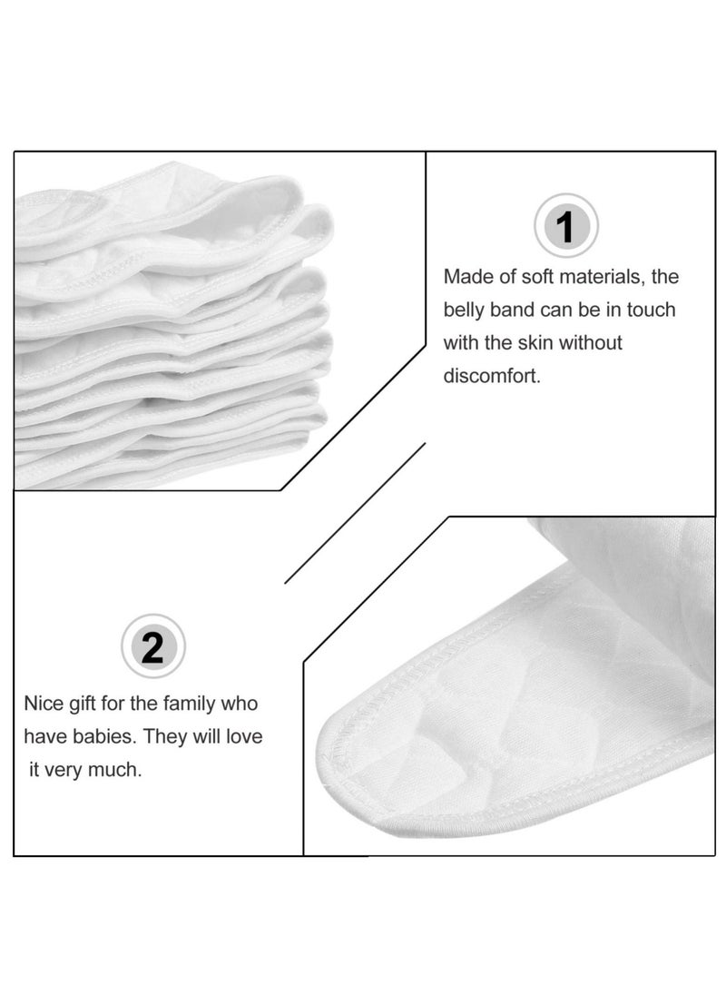 Baby Umbilical Cord Belly Band Cotton Umbilical Cord Suitable for Newborn Babies 10Pcs (White)