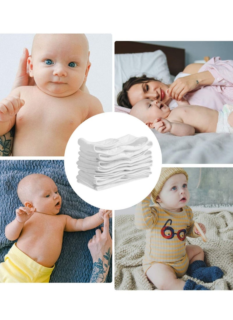 Baby Umbilical Cord Belly Band Cotton Umbilical Cord Suitable for Newborn Babies 10Pcs (White)