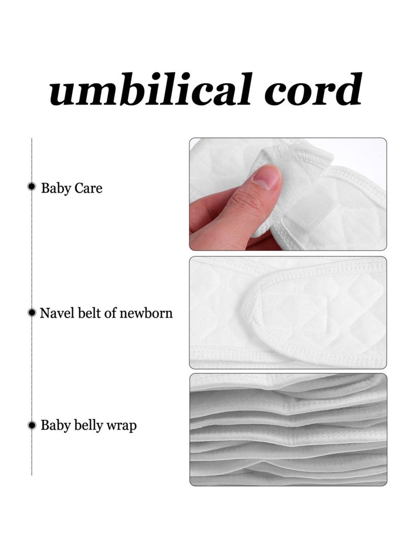 Baby Umbilical Cord Belly Band Cotton Umbilical Cord Suitable for Newborn Babies 10Pcs (White)