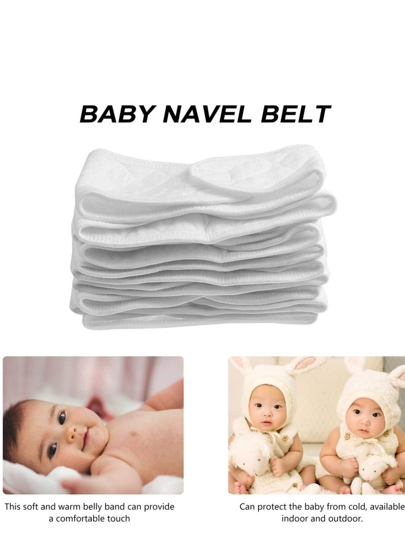 Baby Umbilical Cord Belly Band Cotton Umbilical Cord Suitable for Newborn Babies 10Pcs (White)