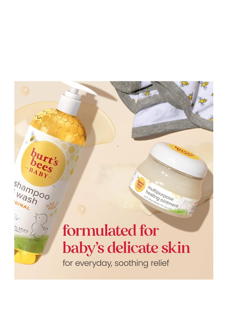 Burt's Bees Baby Shampoo and Wash Set, 2-in-1 Natural Origin Plant Based Formula for Sensitive Skin, Original Fresh Scent, Tear-Free, Pediatrician Tested, 3 Travel Size Bottles, 36 oz (12 oz 3-Pack)