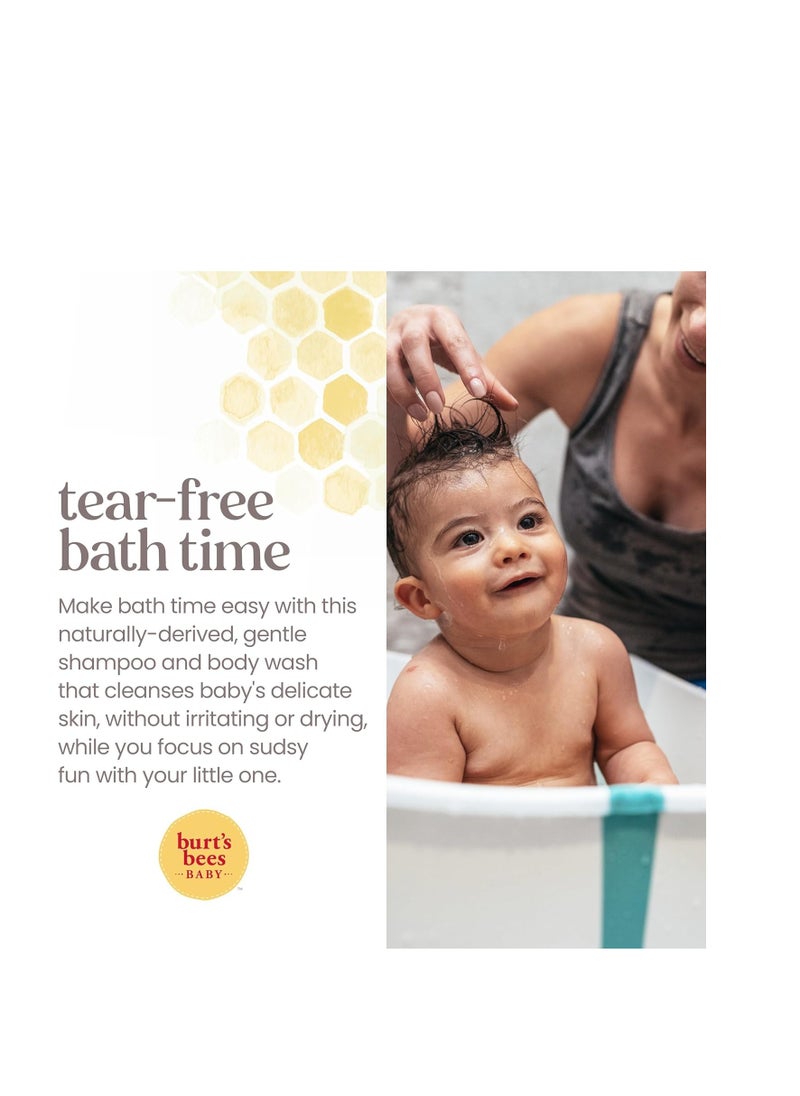 Burt's Bees Baby Shampoo and Wash Set, 2-in-1 Natural Origin Plant Based Formula for Sensitive Skin, Original Fresh Scent, Tear-Free, Pediatrician Tested, 3 Travel Size Bottles, 36 oz (12 oz 3-Pack)