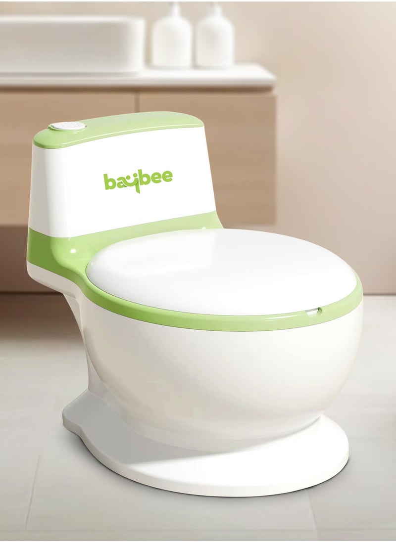 Lasso Western Toilet Potty Seat For Kids, Baby Potty Training Seat Chair With Anti Slip Base, Splash Guard, Music & Cushion Seat | Kids Toilet Seat (Green)
