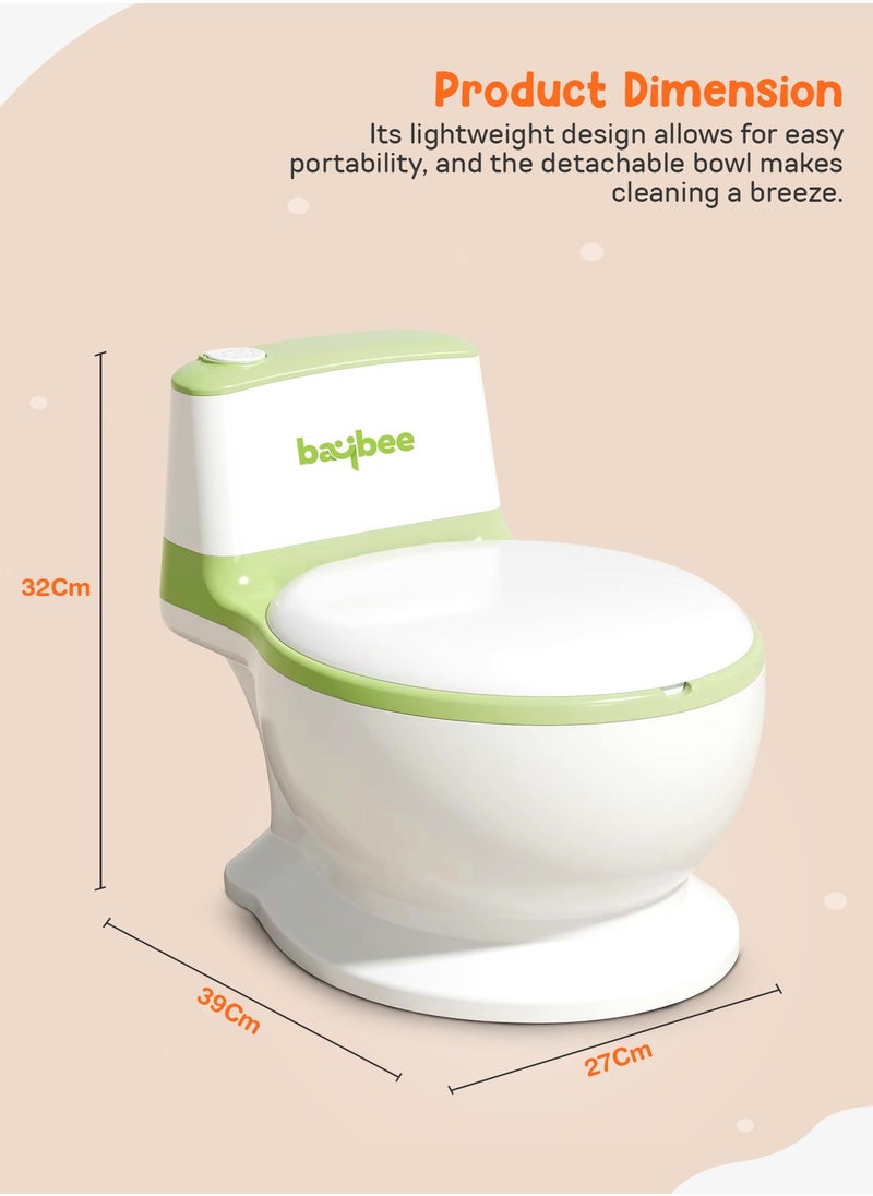 Lasso Western Toilet Potty Seat For Kids, Baby Potty Training Seat Chair With Anti Slip Base, Splash Guard, Music & Cushion Seat | Kids Toilet Seat (Green)