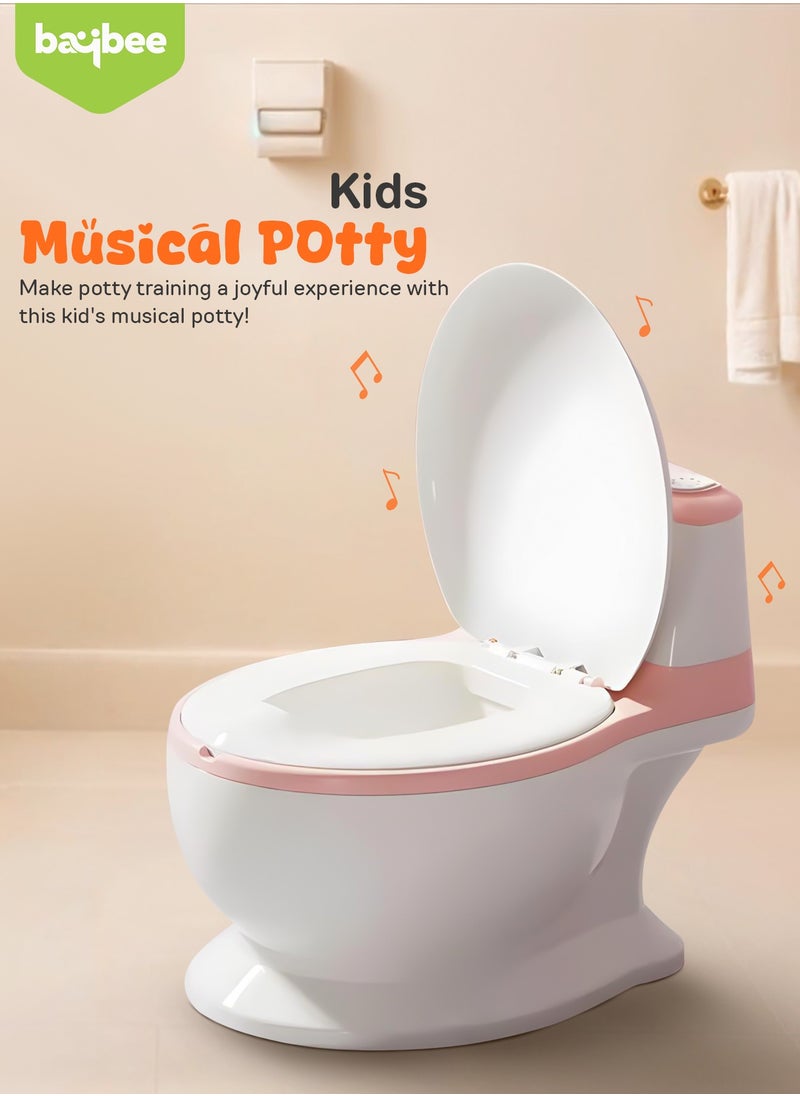 Lasso Western Toilet Potty Seat For Kids, Baby Potty Training Seat Chair With Anti Slip Base, Splash Guard, Music & Cushion Seat | Kids Toilet Seat (Pink)
