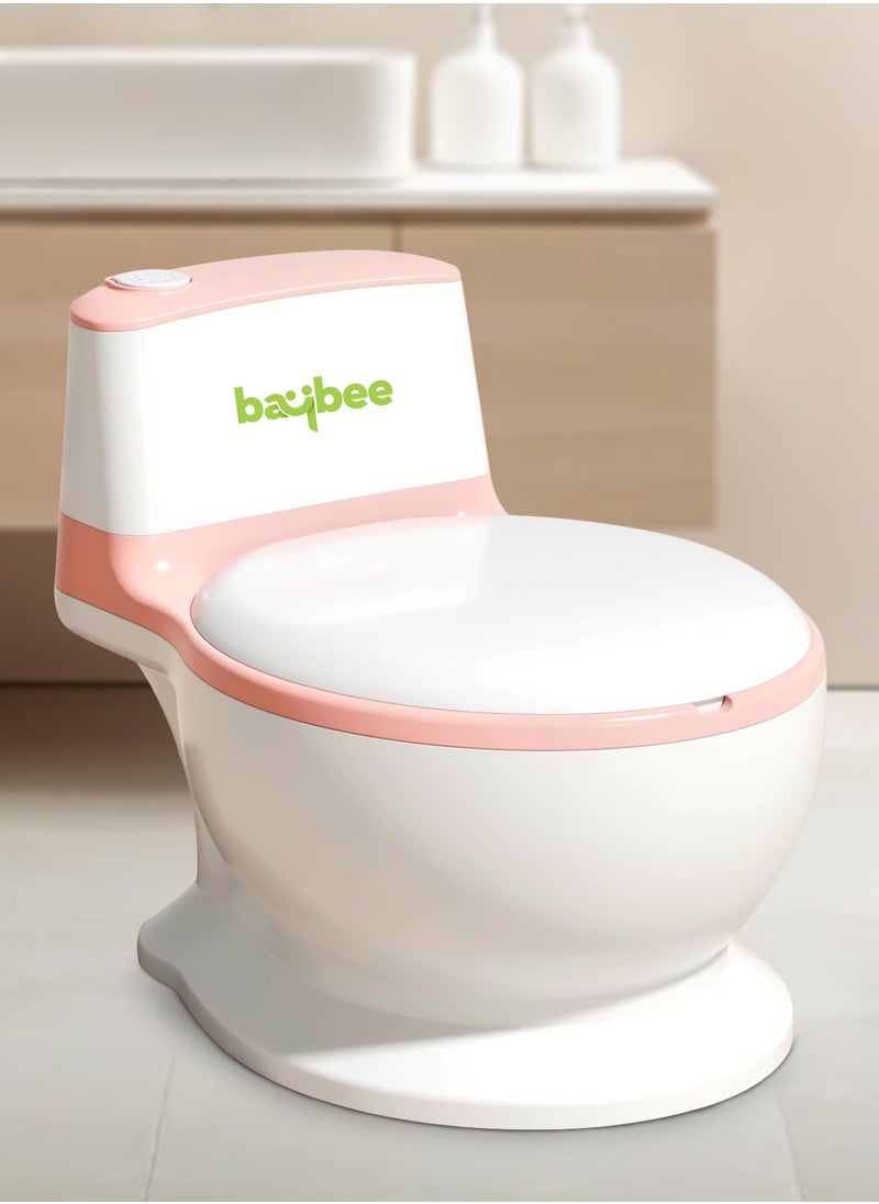 Lasso Western Toilet Potty Seat For Kids, Baby Potty Training Seat Chair With Anti Slip Base, Splash Guard, Music & Cushion Seat | Kids Toilet Seat (Pink)