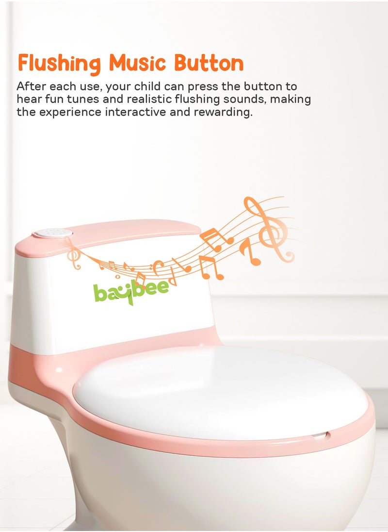 Lasso Western Toilet Potty Seat For Kids, Baby Potty Training Seat Chair With Anti Slip Base, Splash Guard, Music & Cushion Seat | Kids Toilet Seat (Pink)