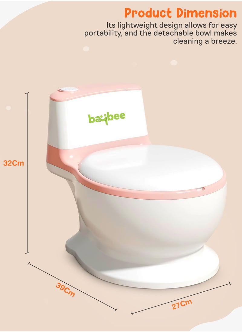 Lasso Western Toilet Potty Seat For Kids, Baby Potty Training Seat Chair With Anti Slip Base, Splash Guard, Music & Cushion Seat | Kids Toilet Seat (Pink)