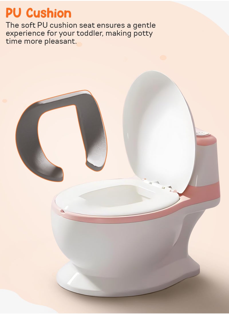 Lasso Western Toilet Potty Seat For Kids, Baby Potty Training Seat Chair With Anti Slip Base, Splash Guard, Music & Cushion Seat | Kids Toilet Seat (Pink)