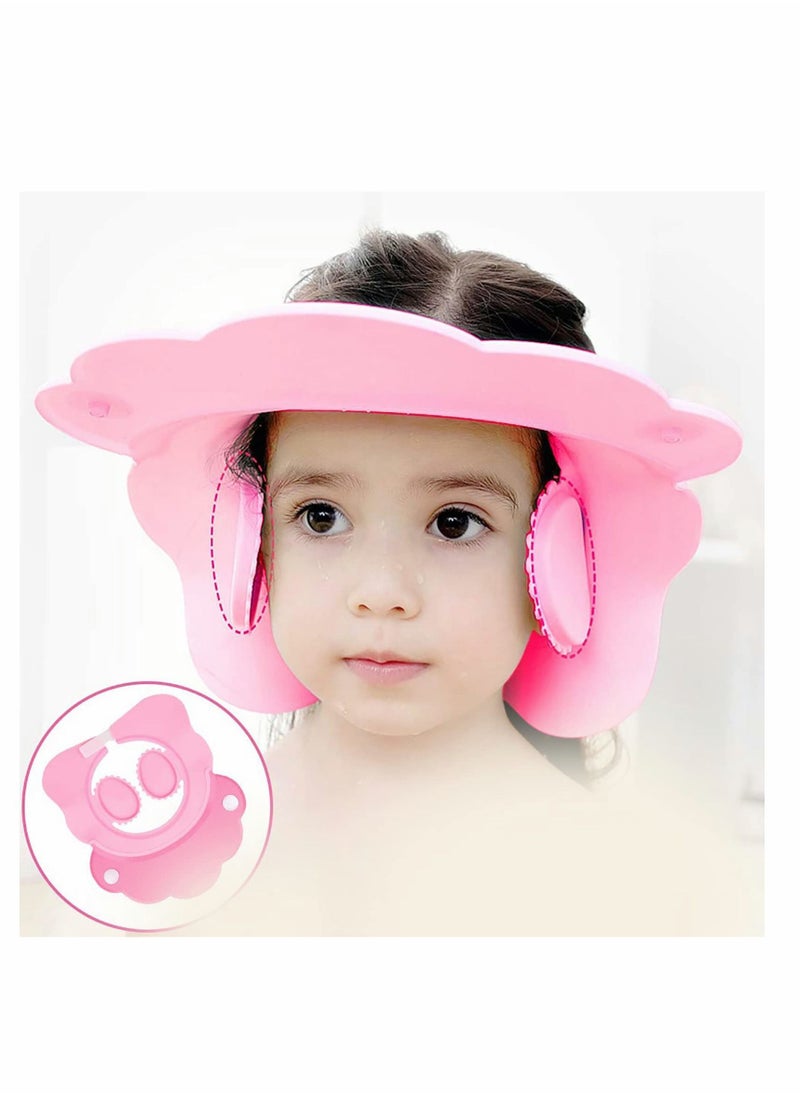 Baby Shower Cap, Toddler Adjustable Shampoo Cute Bear Bathing Hat Waterproof Elastic Ring for Kids Children