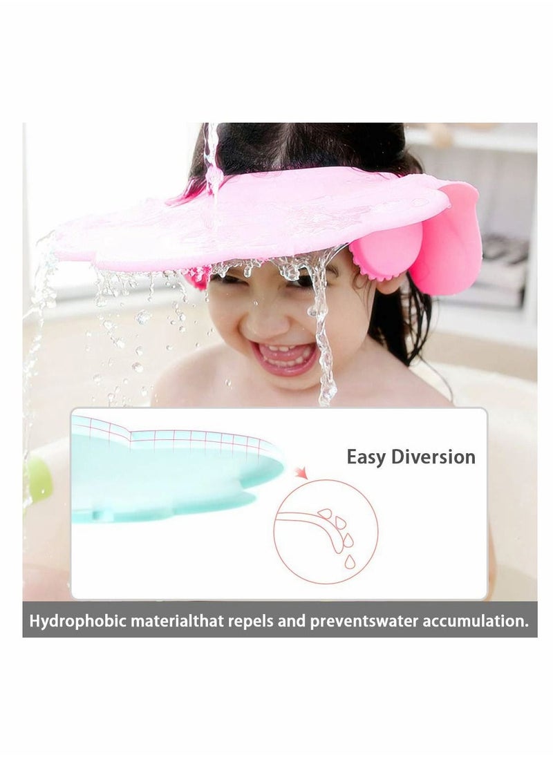 Baby Shower Cap, Toddler Adjustable Shampoo Cute Bear Bathing Hat Waterproof Elastic Ring for Kids Children