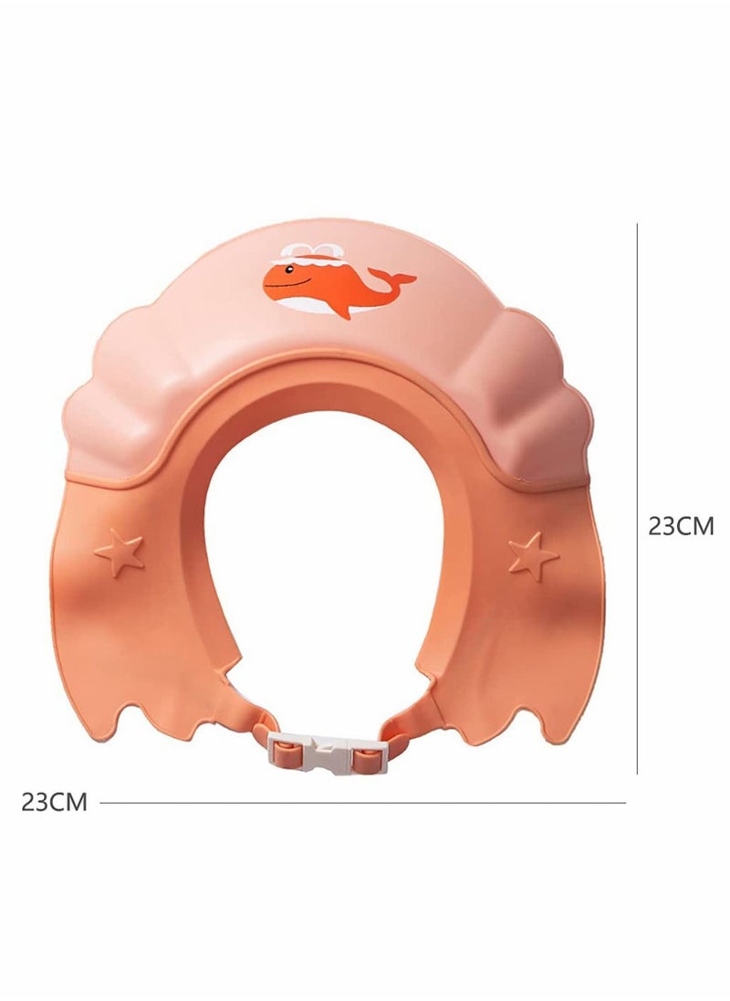 PP Cartoon Baby Kid Shower Cap Adjustable Kids with Ear Shield Cover