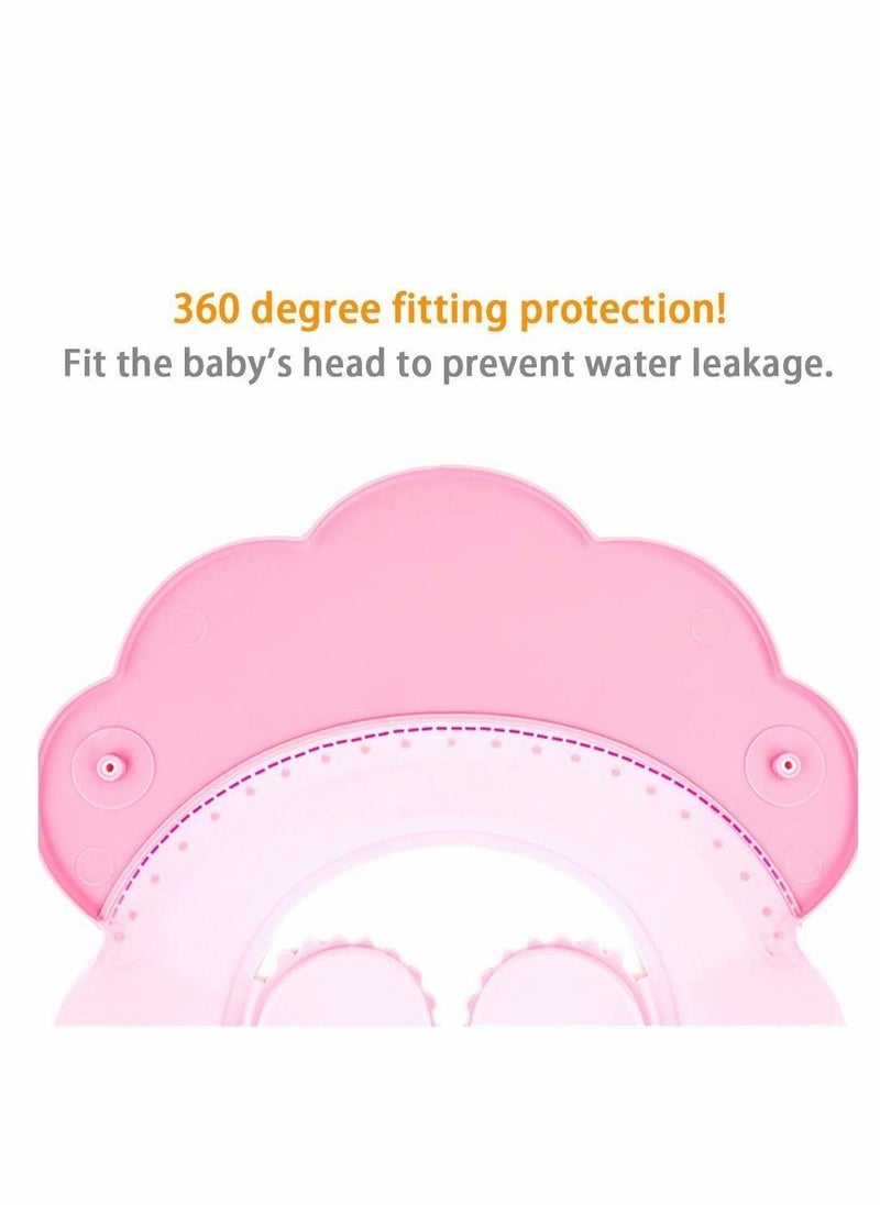 Baby Shower Cap, Toddler Adjustable Shampoo Cute Bear Bathing Hat Waterproof Elastic Ring for Kids Children