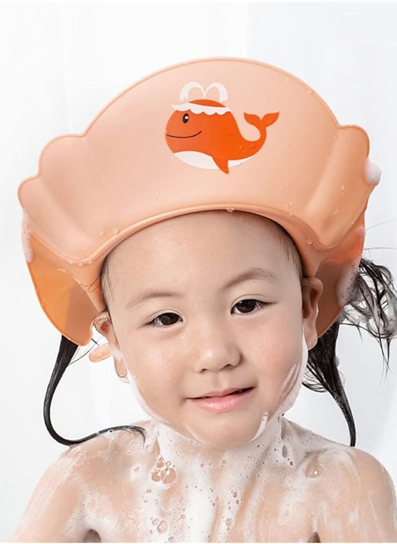 PP Cartoon Baby Kid Shower Cap Adjustable Kids with Ear Shield Cover