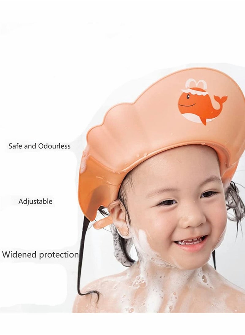 PP Cartoon Baby Kid Shower Cap Adjustable Kids with Ear Shield Cover