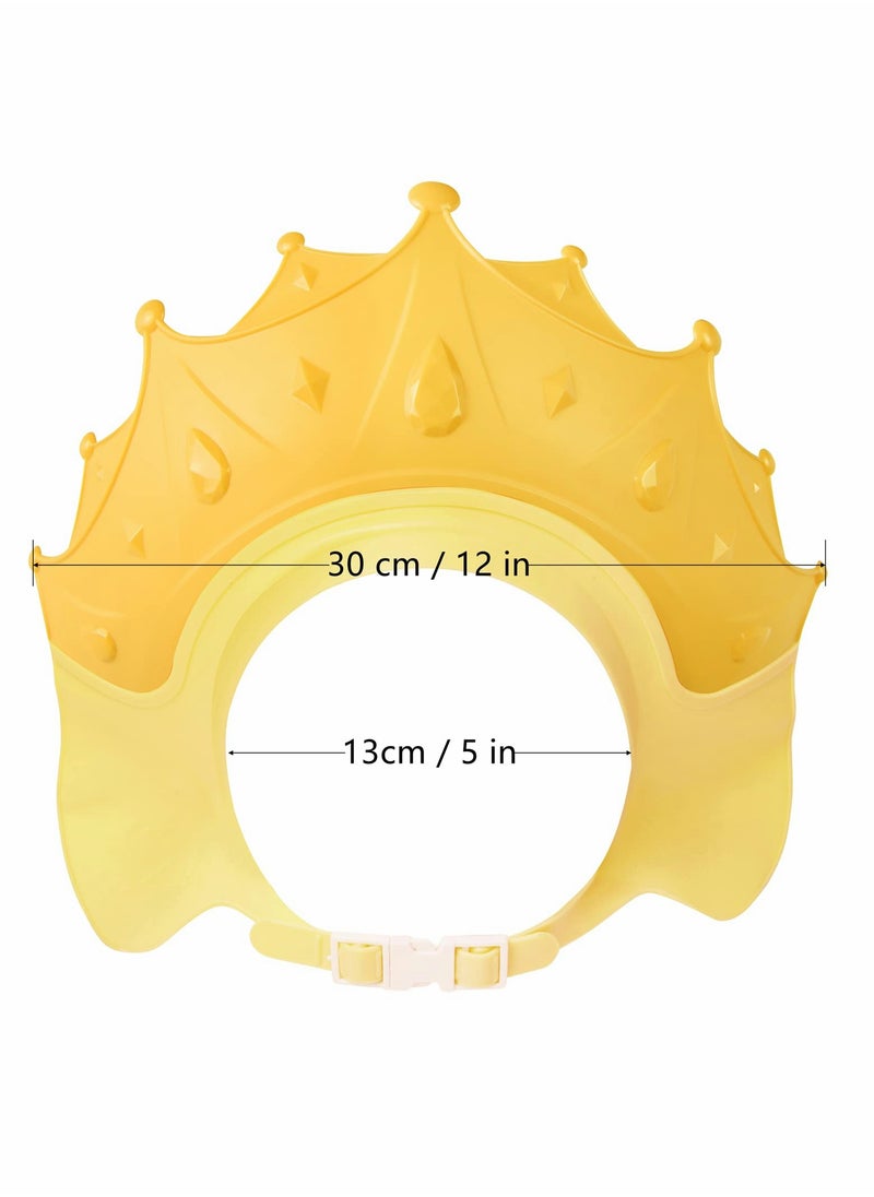 Baby Shower Shampoo Cap Shield, KASTWAVE Lsolate for Kids, Visor Hat Eye and Ear Protection 0-9 Years Old Children, Cute Crown Shape Makes the Bath More Fun (Yellow)